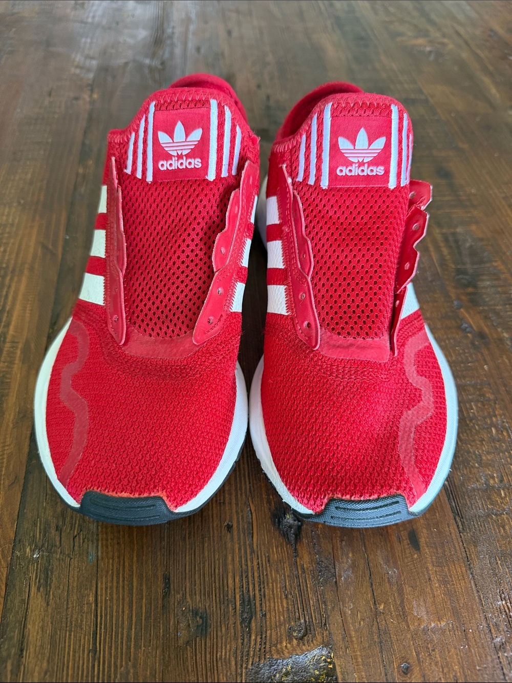 adidas women’s red and White Athletic Sneakers-Sz 6 - Picture 5 of 6
